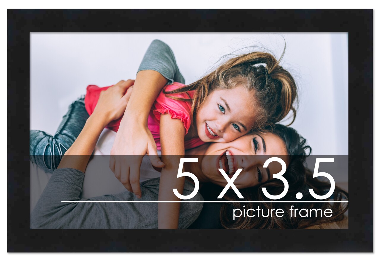 5x3.5 Solid Wood Picture Frame with UV-Resistant Acrylic & Acid-Free Backing, Available in 6 Finishes: Matte Black, Matte White, Metallic Bronze, Silver, Natural Wood Grain & Mahogany